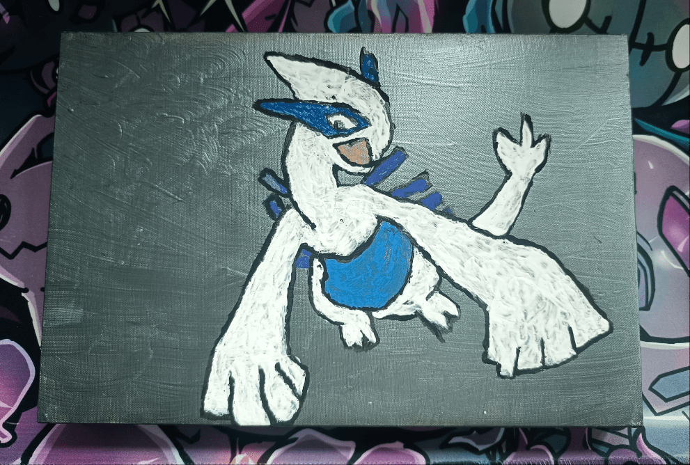 Handbemalte Leinwand Lugia 30x20cm - Lachsnacken - Shop