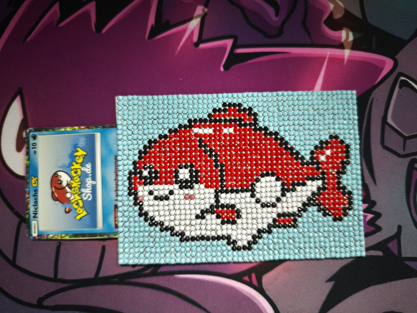 Handgemachte Kartenhüllen "Groß" mit Cutstom Niclachs Karte made by Cybercat - Lachsnacken - Shop