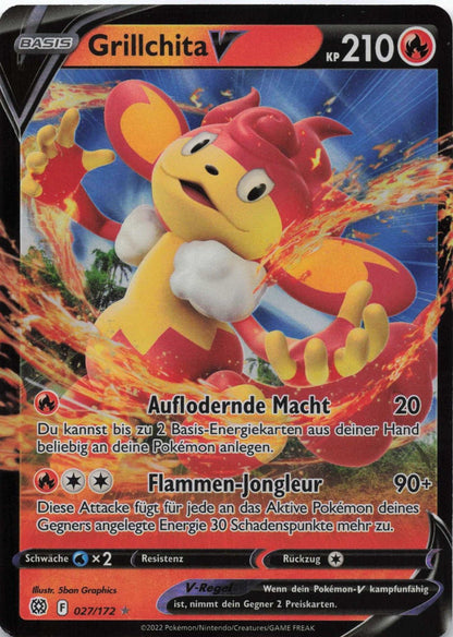 Grillchita V Strahlende Sterne 027 NM Pokemon TCG - Lachsnacken - Shop
