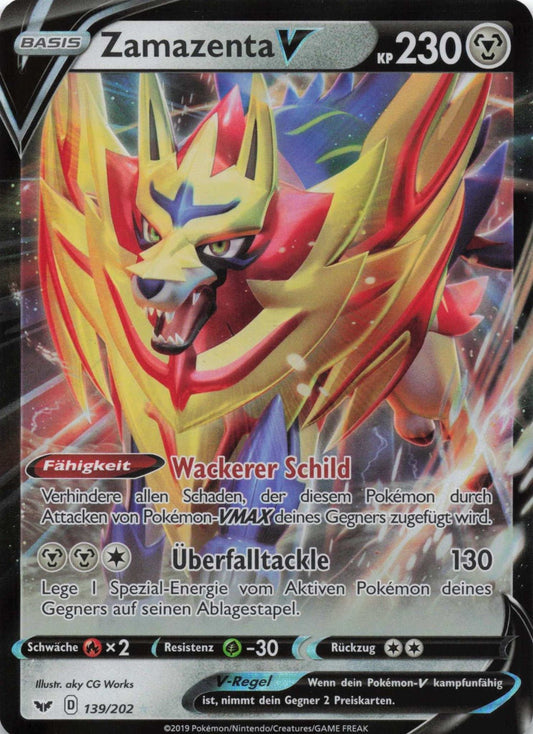 Zamazenta V Schwert & Schild 139 NM Pokemon TCG - Lachsnacken - Shop