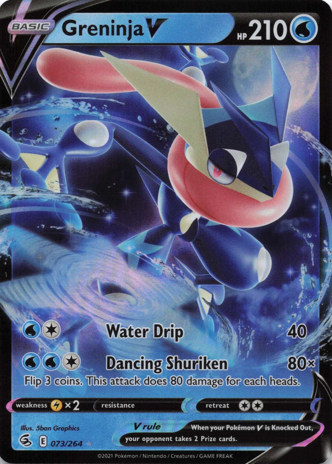 Greninja V Ultra Rare SWSH08: Fusion Strike 073/264 NM Pokemon TCG - Lachsnacken - Shop