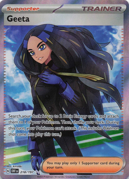 Geeta Ultra Rare SV03: Obsidian Flames 218/197 NM Pokemon TCG - Lachsnacken - Shop