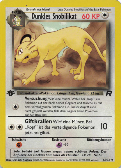 Snobilikat Team Rocket Deutsch 1. Edition Pokemon TCG - Lachsnacken - Shop