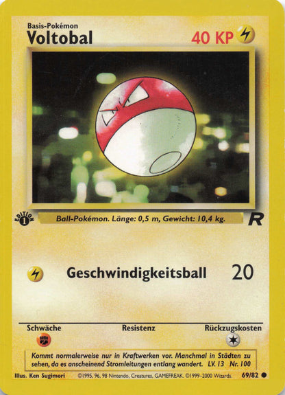 Voltobal Team Rocket Deutsch 1. Edition Pokemon TCG Exc - Lachsnacken - Shop