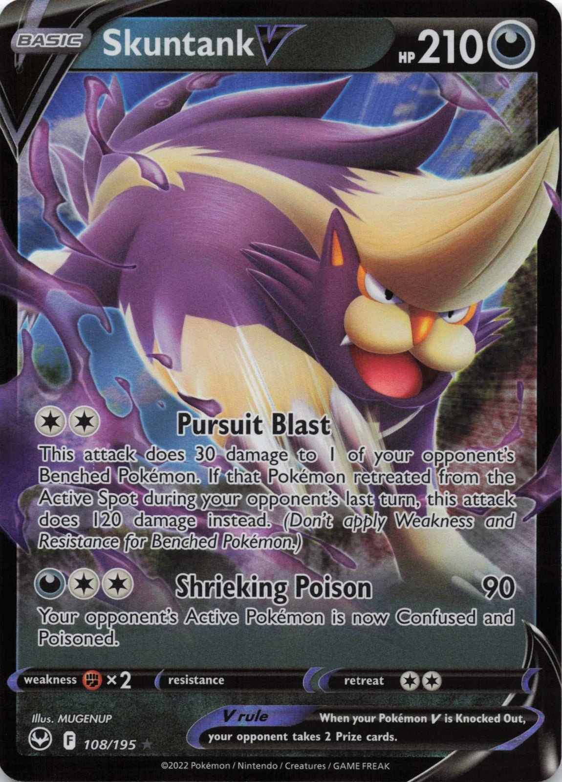 Skuntank V Ultra Rare SWSH12: Silver Tempest 108/195 NM Pokemon TCG - Lachsnacken - Shop