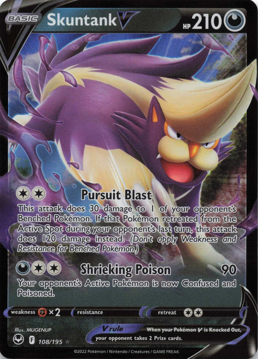 Skuntank V Ultra Rare SWSH12: Silver Tempest 108/195 NM Pokemon TCG - Lachsnacken - Shop