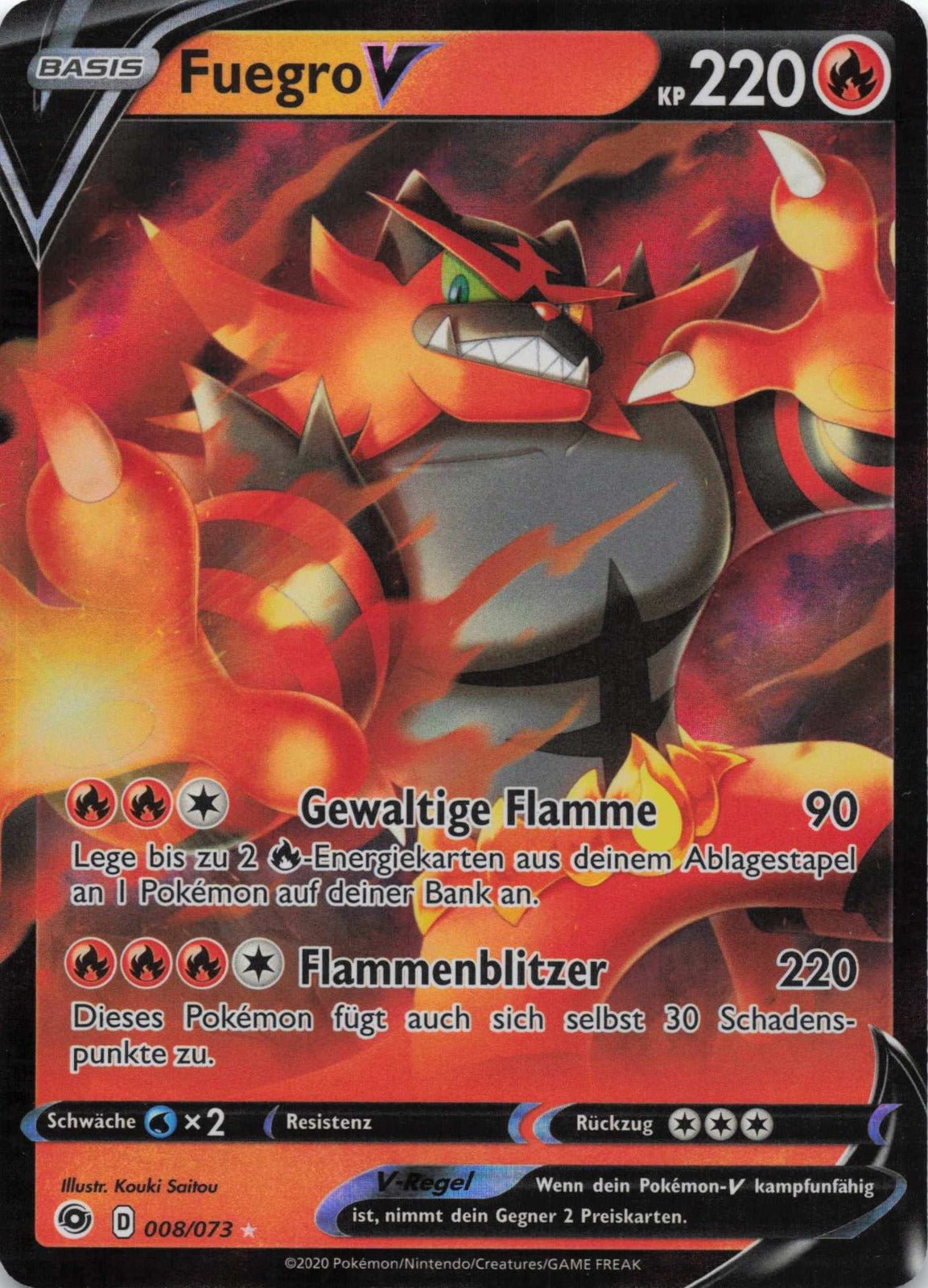 Fuegro V Weg des Champs 8 NM Pokemon TCG - Lachsnacken - Shop