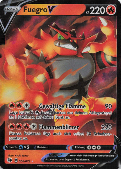 Fuegro V Weg des Champs 8 NM Pokemon TCG - Lachsnacken - Shop