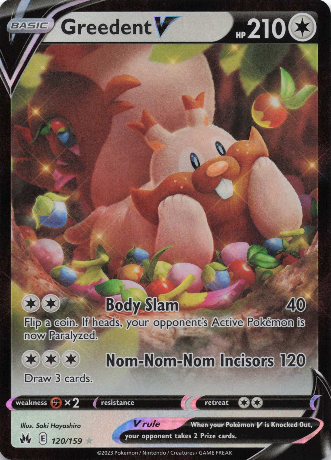 Greedent V Ultra Rare SWSH: Crown Zenith 120/159 NM Pokemon TCG - Lachsnacken - Shop