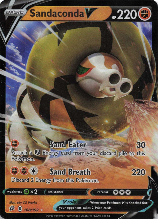Sandaconda V Ultra Rare SWSH02: Rebel Clash 108/192 NM Pokemon TCG - Lachsnacken - Shop