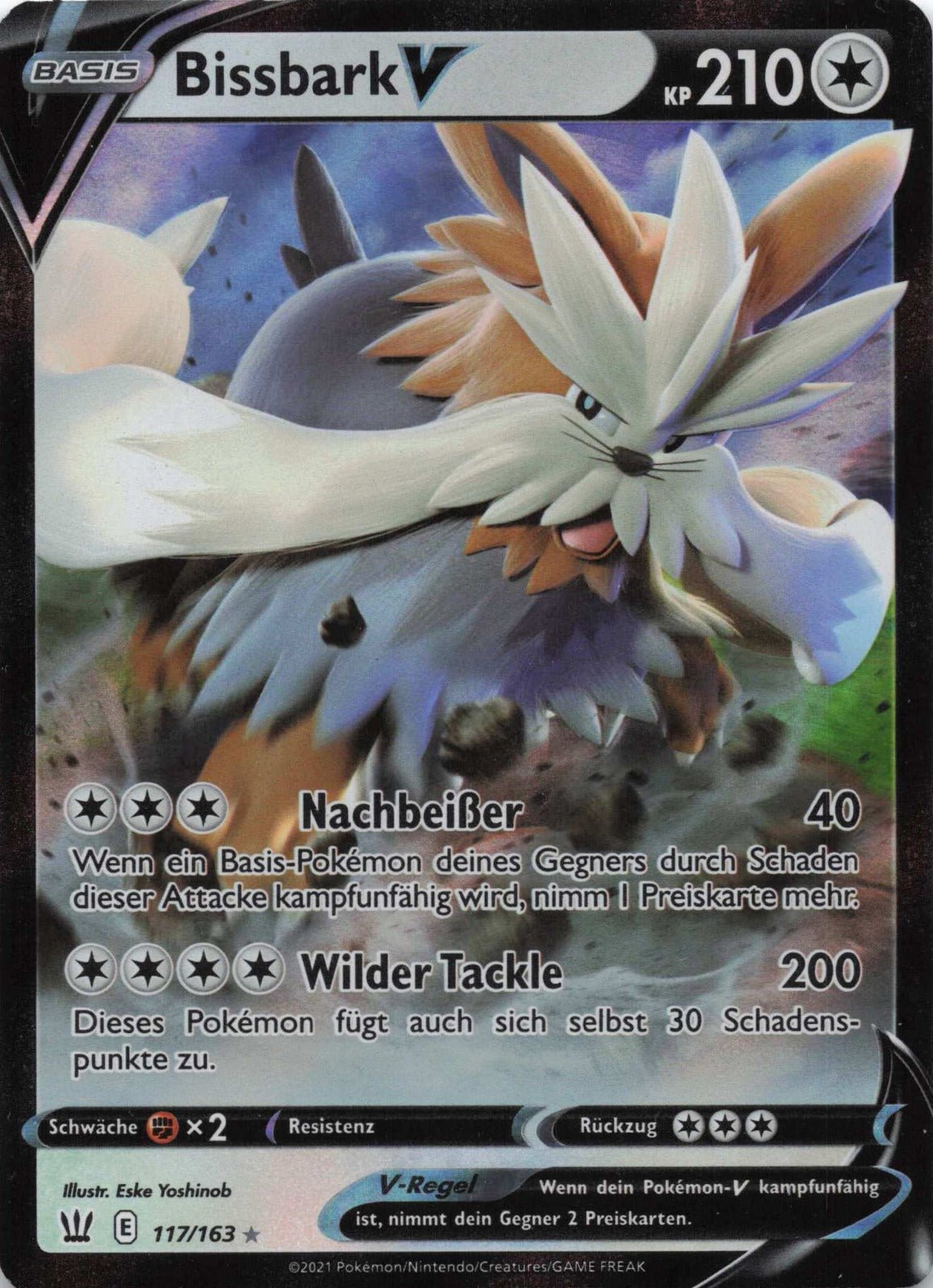 Bissbark V Holografisch Selten V Kampfstile 117 NM Pokemon TCG - Lachsnacken - Shop