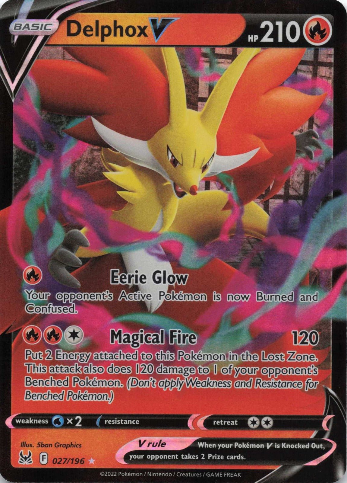 Delphox V Ultra Rare SWSH11: Lost Origin 027/196 NM Pokemon TCG - Lachsnacken - Shop