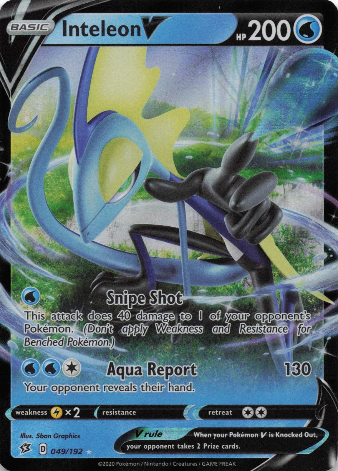 Inteleon V Ultra Rare SWSH02: Rebel Clash 049/192 NM Pokemon TCG - Lachsnacken - Shop