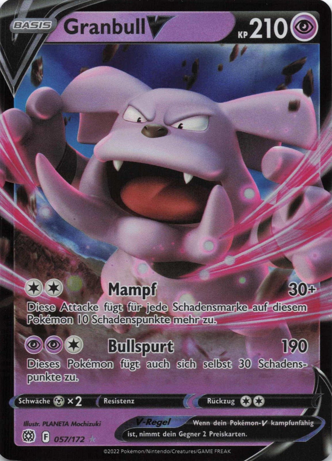 Granbull V Ultra Rare SWSH09: Brilliant Stars 057/172 NM Pokemon TCG - Lachsnacken - Shop