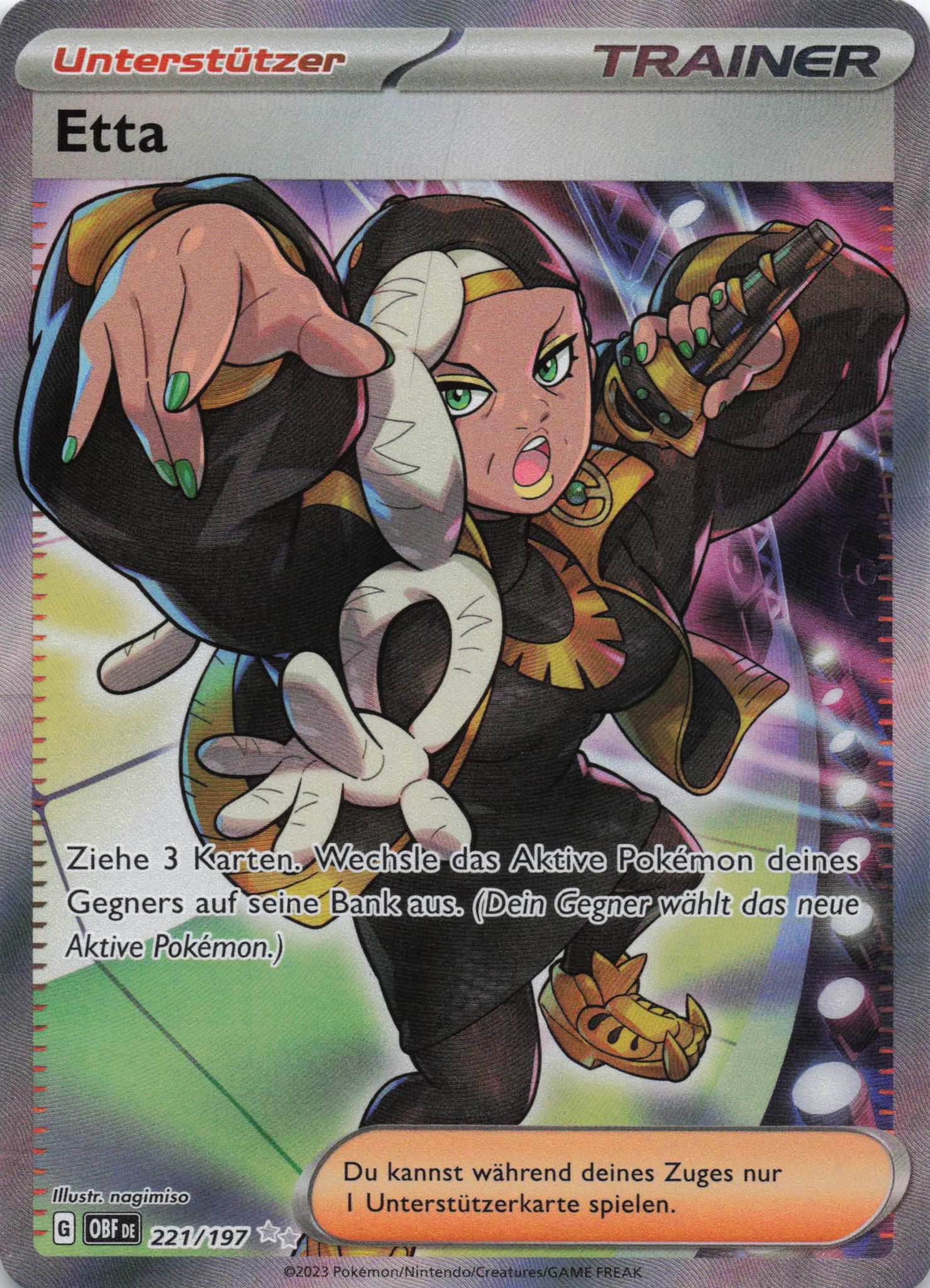 Etta Ultra Rare Obsidian Flammen 221 Mint Pokemon TCG - Lachsnacken - Shop