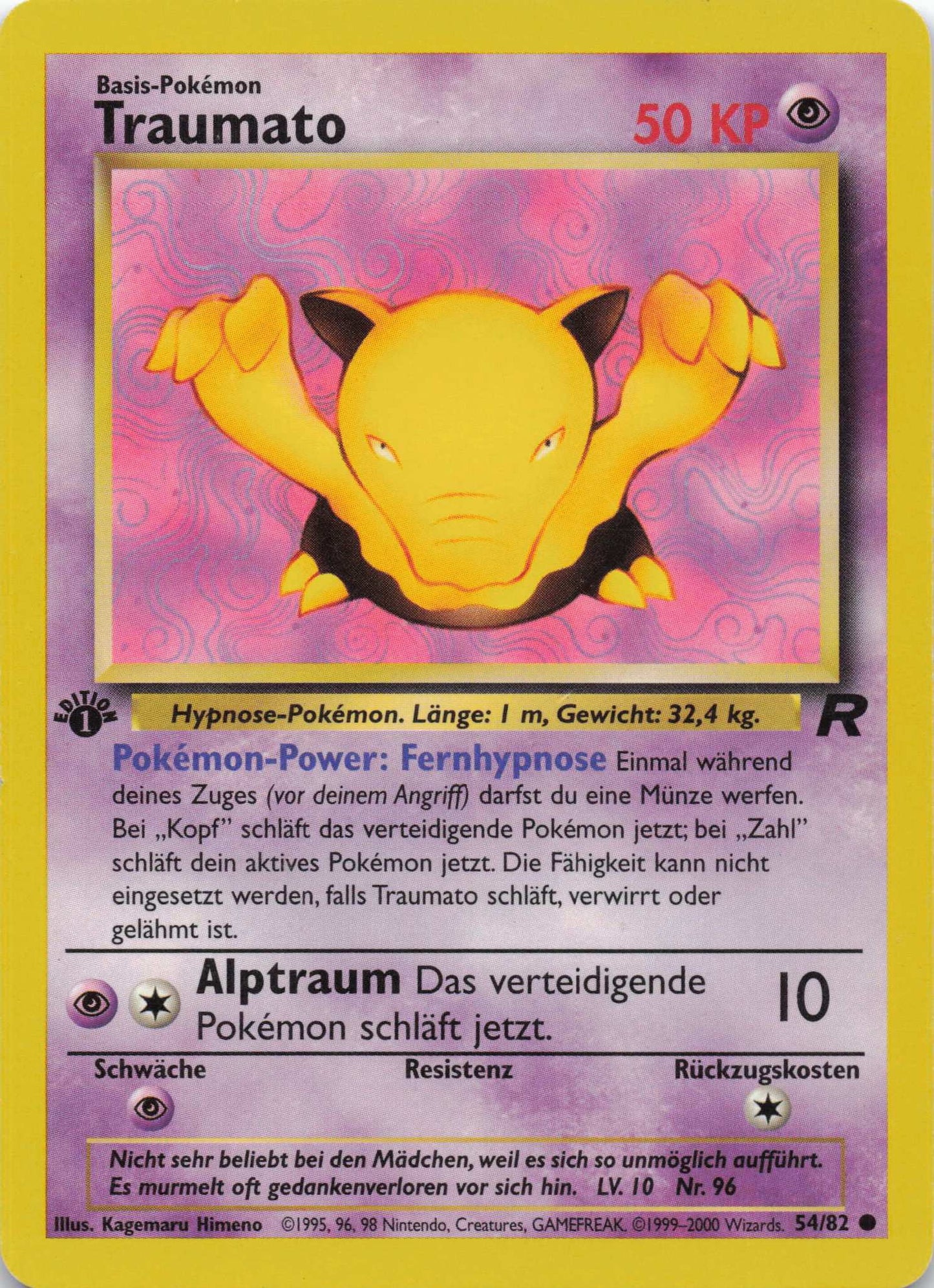 Traumato Team Rocket Deutsch 1. Edition Pokemon TCG Exc - Lachsnacken - Shop