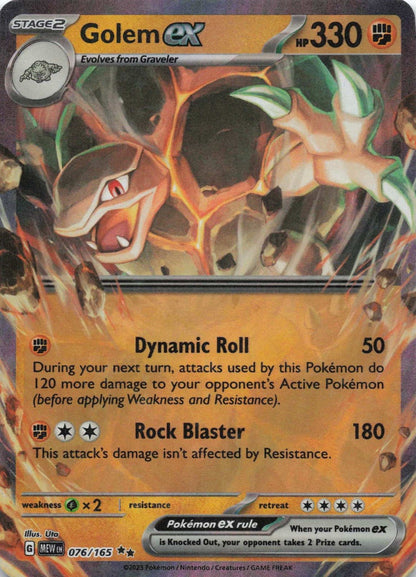 Golem ex Double Rare SV: Scarlet & Violet 151 076/165 NM Pokemon TCG - Lachsnacken - Shop