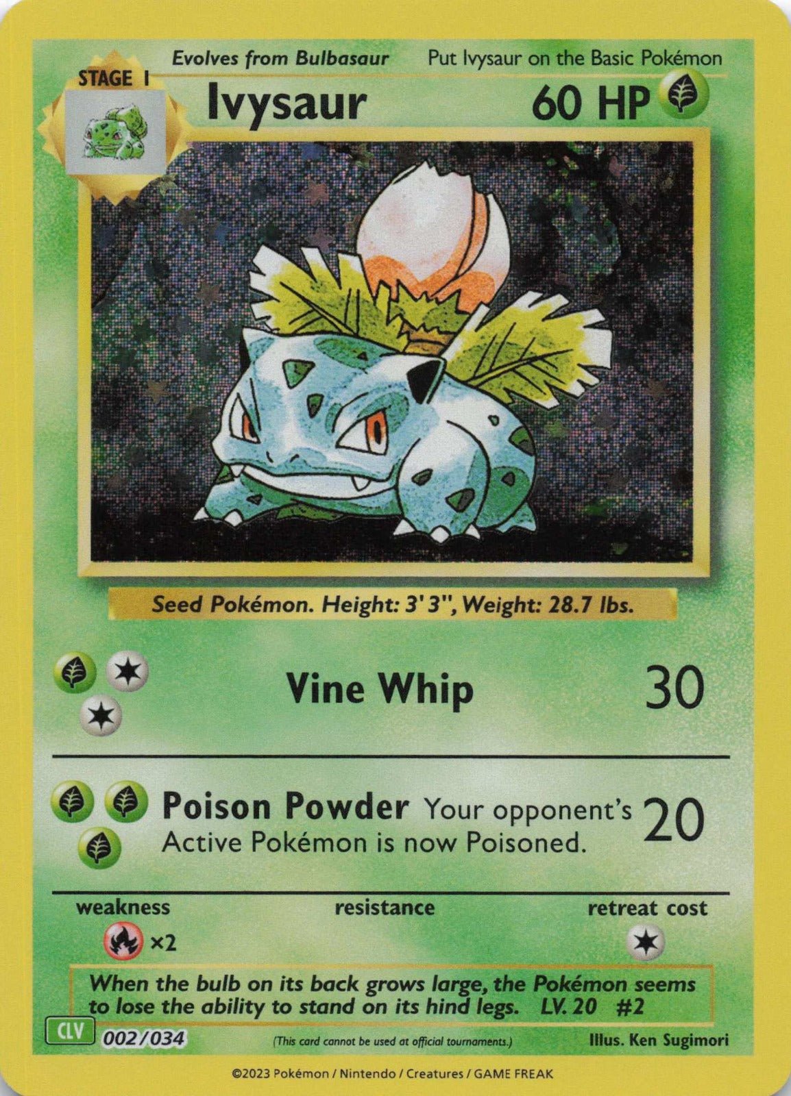 Ivysaur Classic Collection Trading Card Game Classic 002/034 NM Pokemon TCG - Lachsnacken - Shop