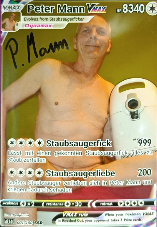 Peter Mann Vmax  Pokemon-Autogrammkarte *Handsigniert*