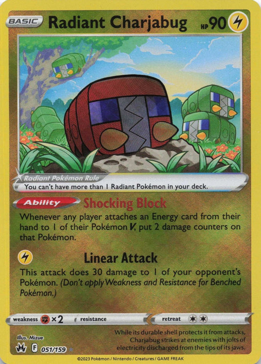 Radiant Charjabug Radiant Rare Crown Zenith 051/159 NM Pokemon TCG - Lachsnacken - Shop