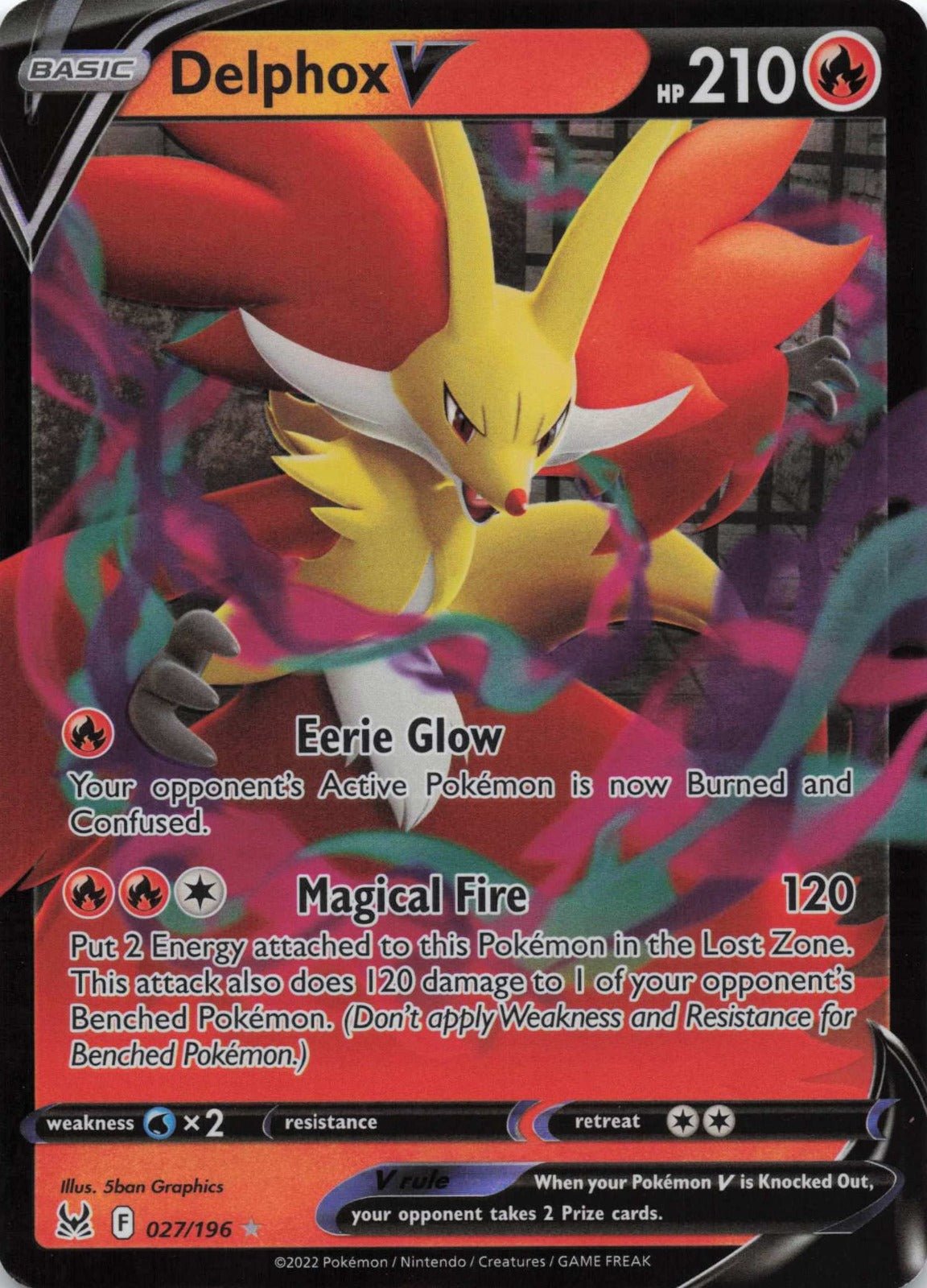 Delphox V Ultra Rare SWSH11: Lost Origin 027/196 NM Pokemon TCG - Lachsnacken - Shop