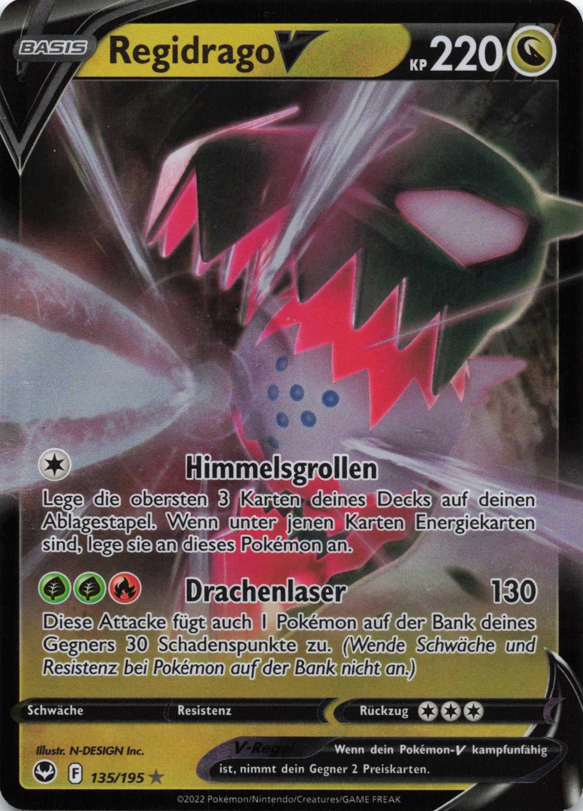 Regidrago V NM Pokemon TCG - Lachsnacken - Shop