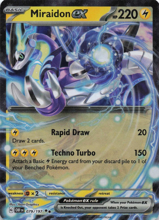 Miraidon ex Double Rare SV03: Obsidian Flames 079/197 NM Pokemon TCG - Lachsnacken - Shop