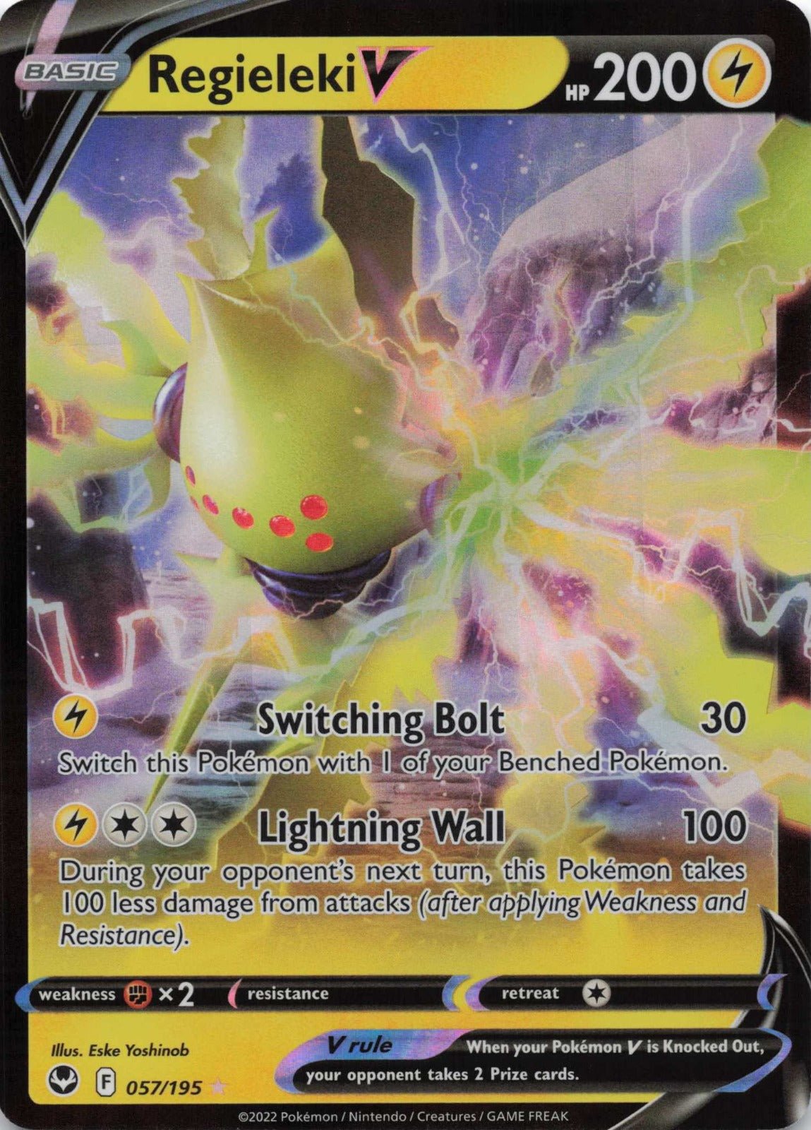 Regieleki V Ultra Rare SWSH12: Silver Tempest 057/195 NM Pokemon TCG - Lachsnacken - Shop