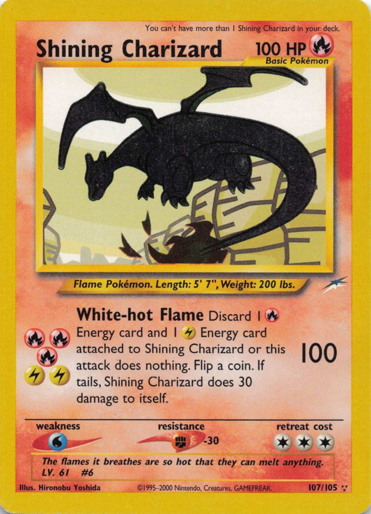 Shining Charizard Secret Rare Neo Destiny 107/105 Good Pokemon TCG - Lachsnacken - Shop