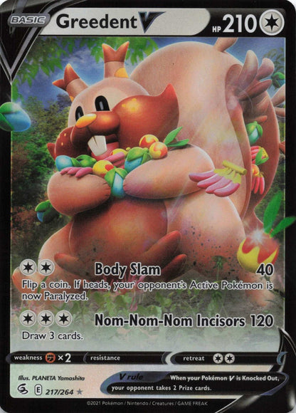 Greedent V Ultra Rare SWSH08: Fusion Strike 217/264 NM Pokemon TCG - Lachsnacken - Shop
