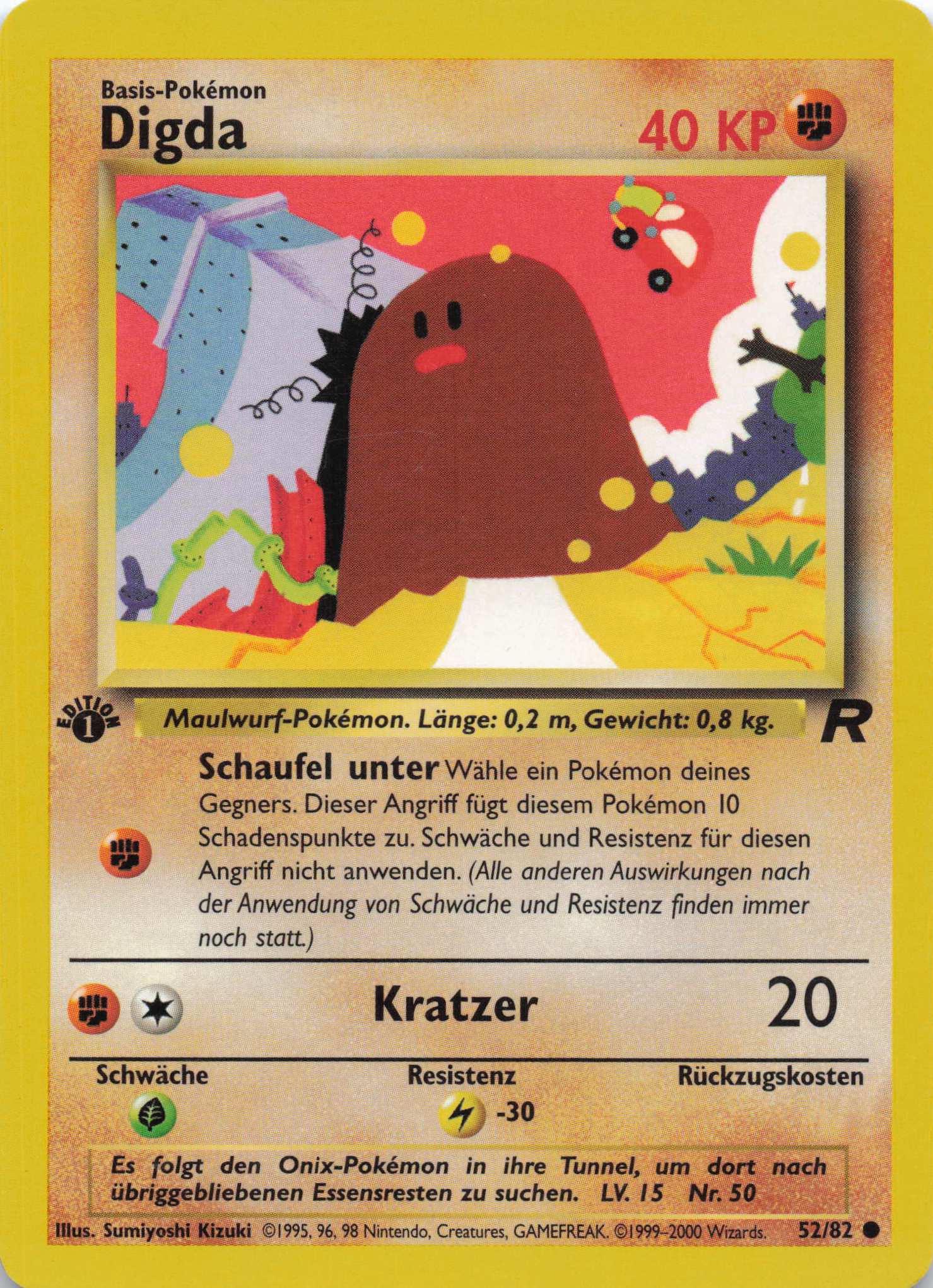 Digda Team Rocket Deutsch 1. Edition 052/82 Pokemon TCG EXC - Lachsnacken - Shop