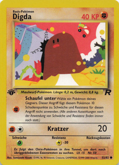 Digda Team Rocket Deutsch 1. Edition 052/82 Pokemon TCG EXC - Lachsnacken - Shop