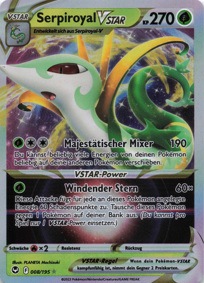 Serpiroyal VSTAR Silberne Sturmwinde 008 NM Pokemon TCG - Lachsnacken - Shop