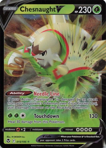 Chesnaught V Ultra Rare SWSH12: Silver Tempest 015/195 NM Pokemon TCG - Lachsnacken - Shop