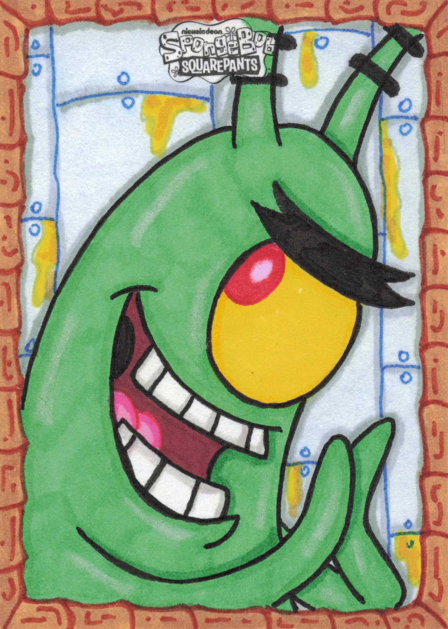 1 of 1!!! Topps Spongebob 2025 Sketch Card Plankton Evil Laugh UNIKAT !!! Autogramm!! - Lachsnacken - Shop