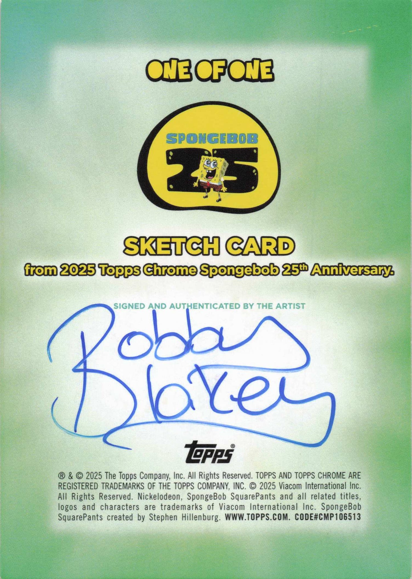 1 of 1!!! Topps Spongebob 2025 Sketch Card Plankton Evil Laugh UNIKAT !!! Autogramm!! - Lachsnacken - Shop