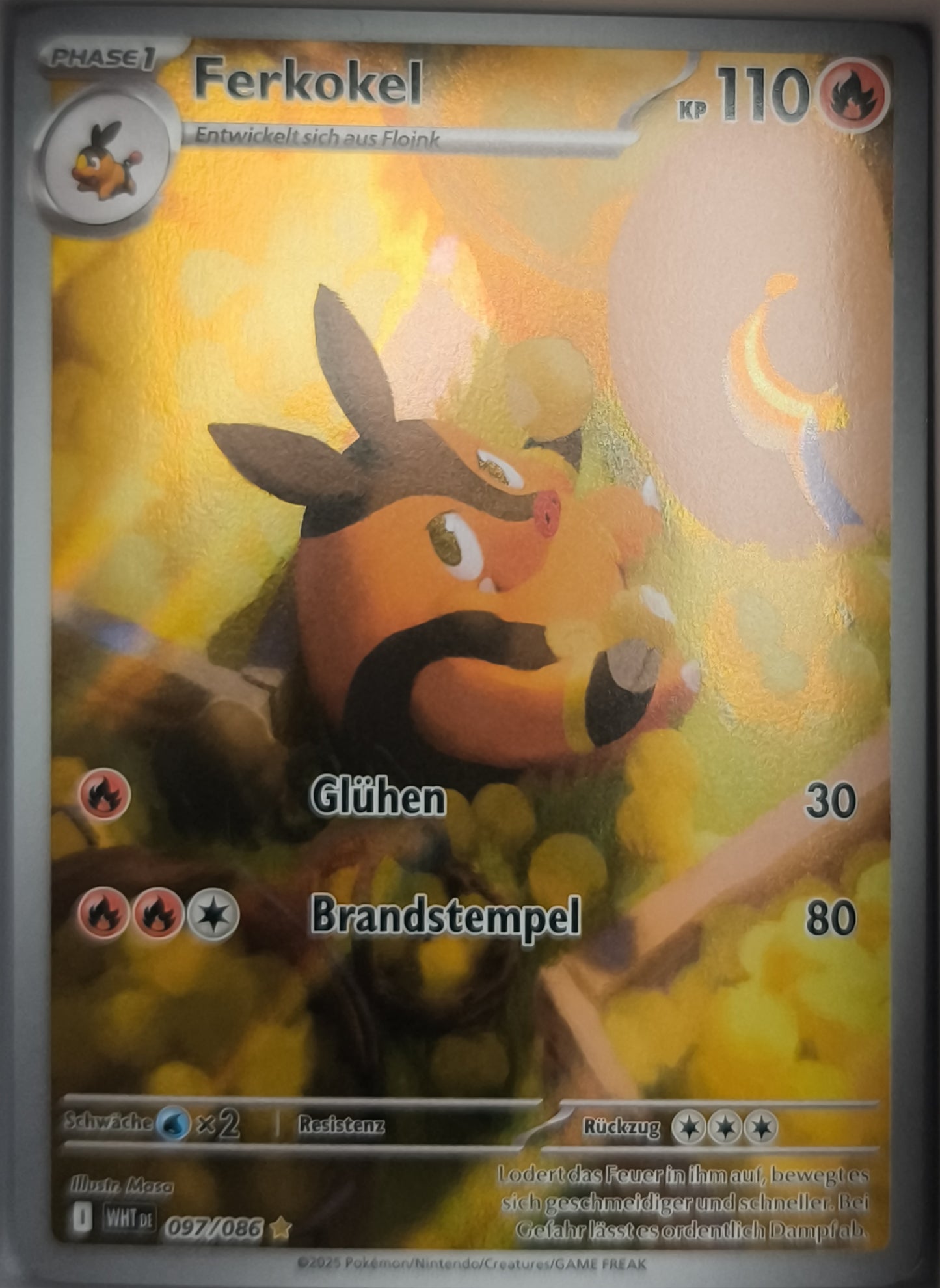 Ferkokel 097/086 Deutsch Weiße Flammen Pokemon TCG