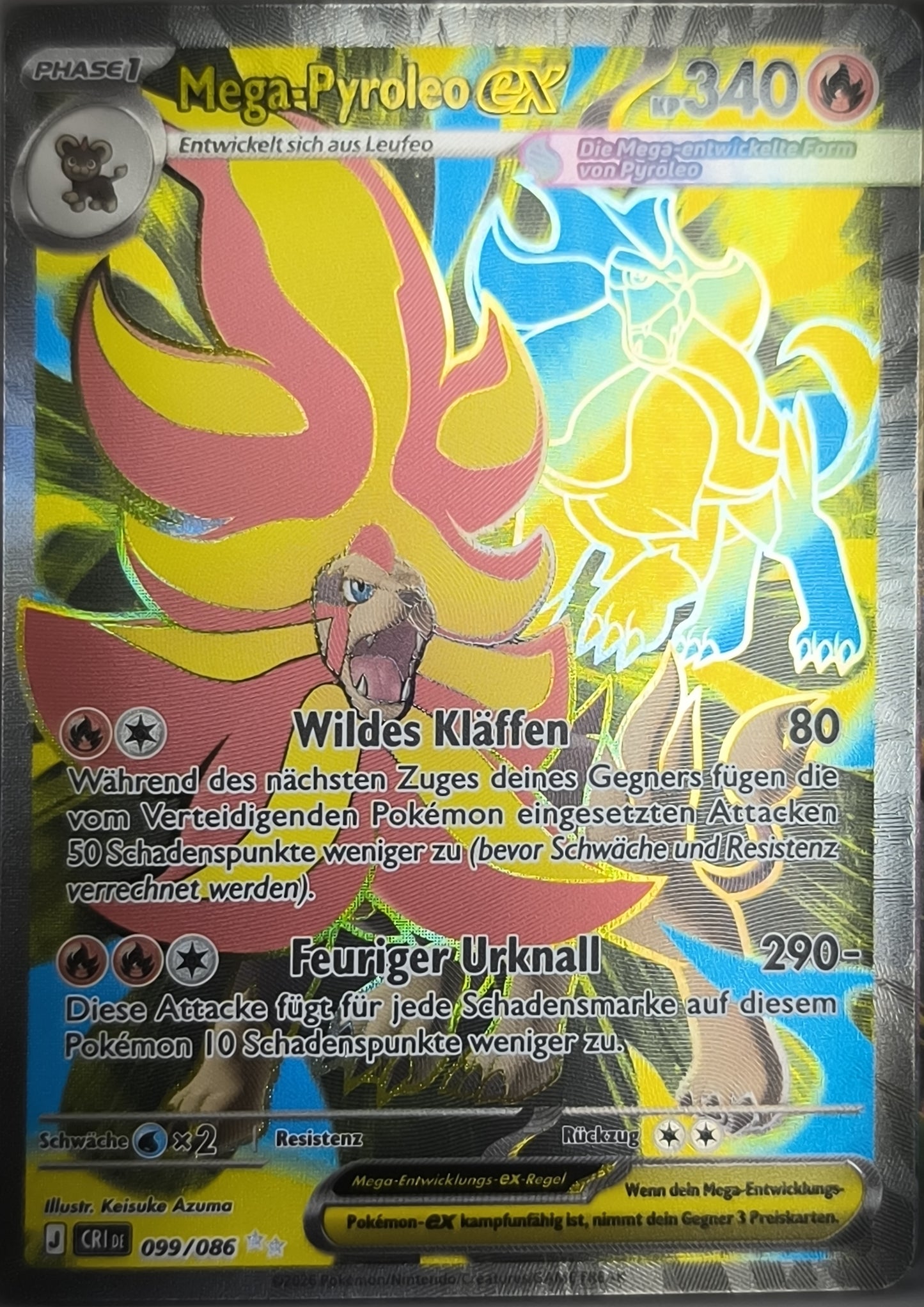 Mega Pyroleo ex 099/086 NM Pokemon TCG Deutsch