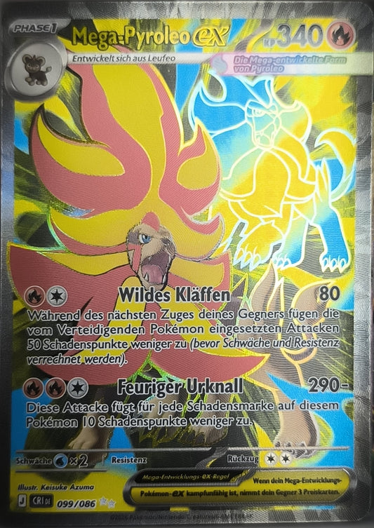 Mega Pyroleo ex 099/086 NM Pokemon TCG Deutsch - Lachsnacken-Shop