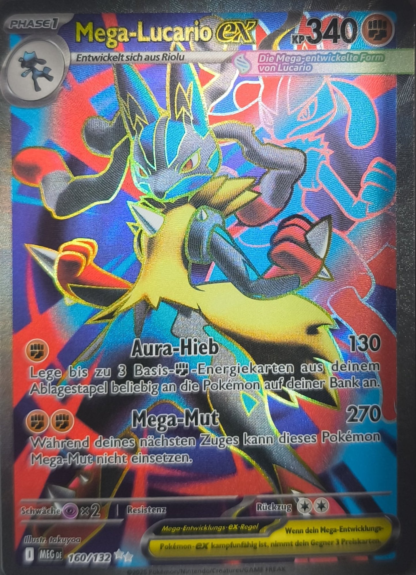 Mega Lucario Mega Entwicklung Deutsch NM Pokemon TCG - Lachsnacken-Shop