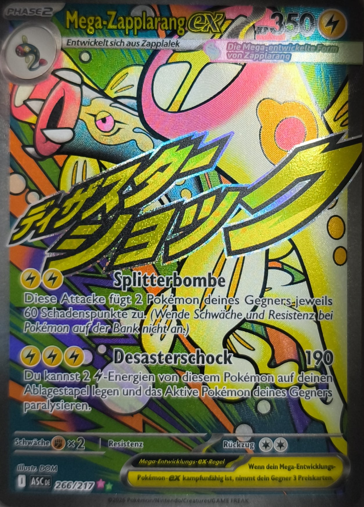 Mega Zapplarang ex Mega Attack Rare Erhabene Helden NM Deutsch - Lachsnacken-Shop