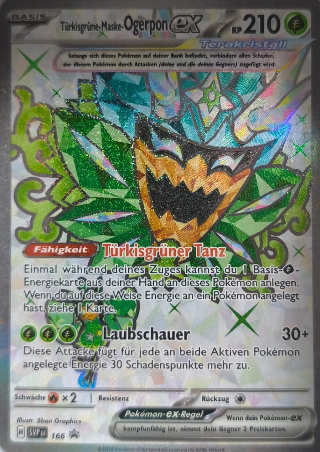 Türkisgrüne Maske Ogerpon Ex Promo Scarlet & Violet NM Pokemon TCG - Lachsnacken-Shop