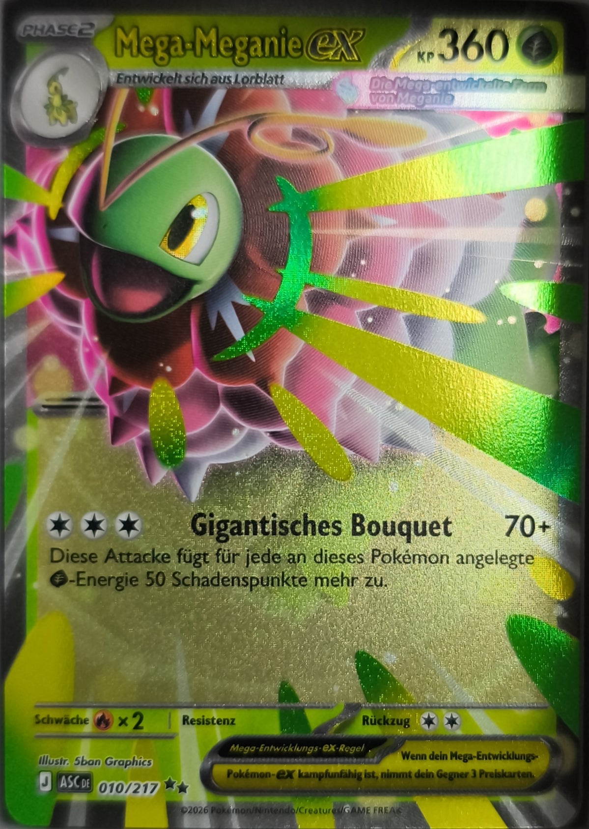 Mega Meganie ex Mega Attack Rare Erhabene Helden NM Deutsch - Lachsnacken-Shop