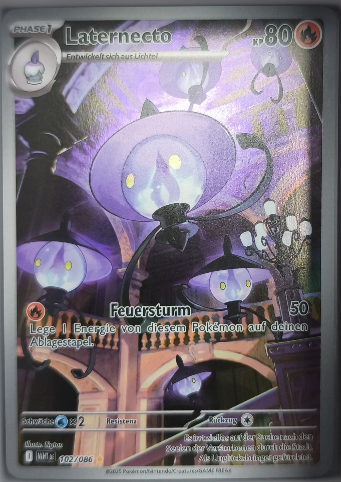 Laternecto 102/086 Deutsch Weiße Flammen Pokemon TCG