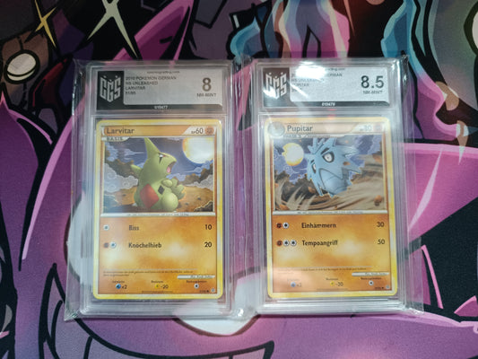 Larvitar & Pupitar Graded Set Near Mint
