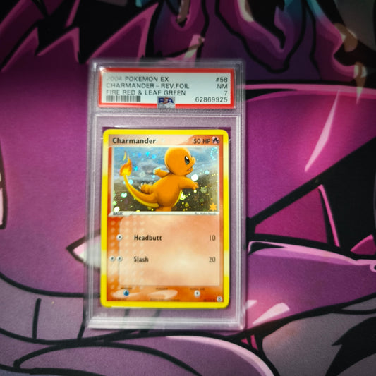 Glumanda Fire Red Leaf Green Reverse Holo PSA 7 Mint