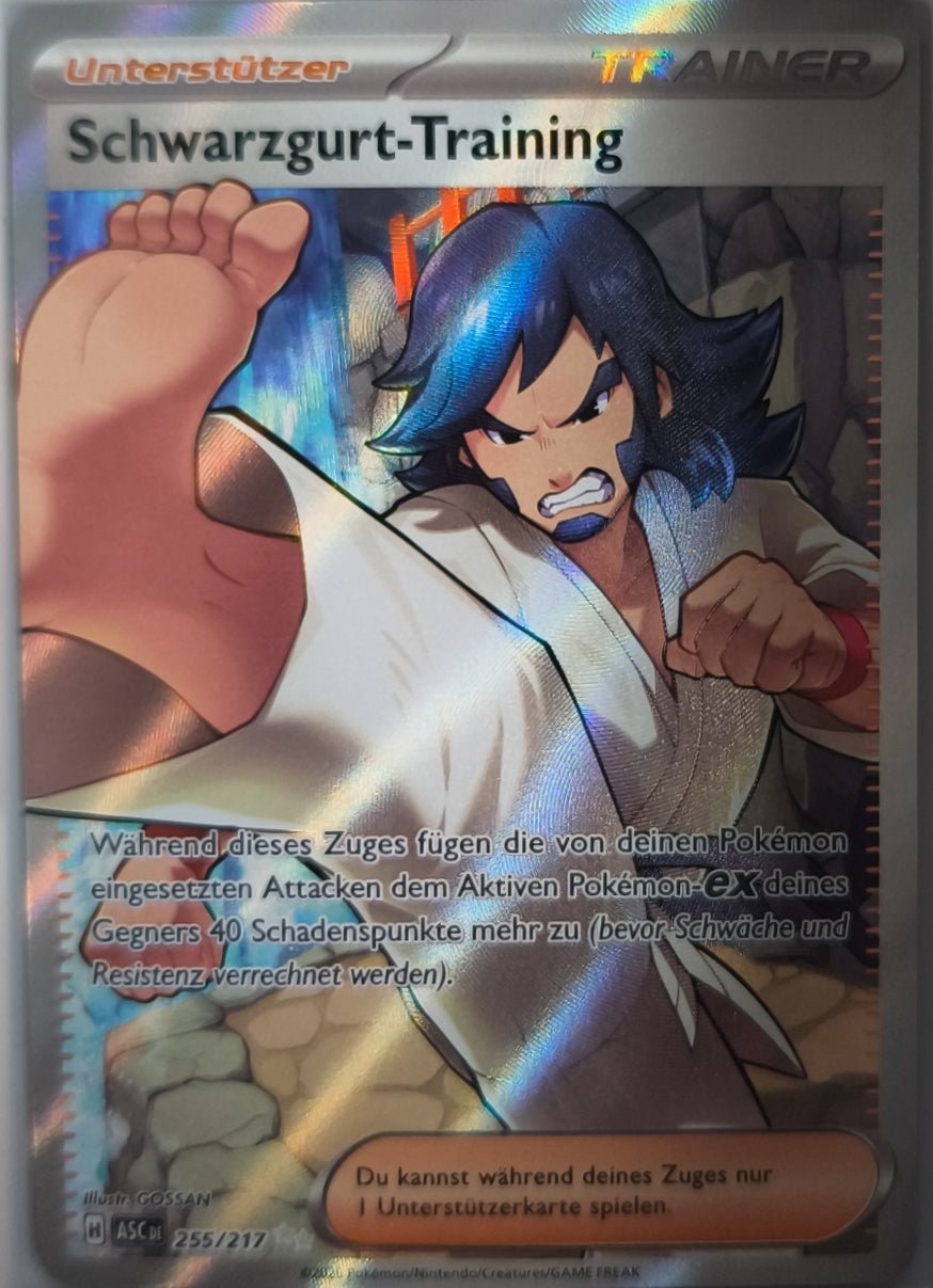 Schwargurt-Training Erhabene Helden NM Deutsch Pokemon TCG - Lachsnacken-Shop
