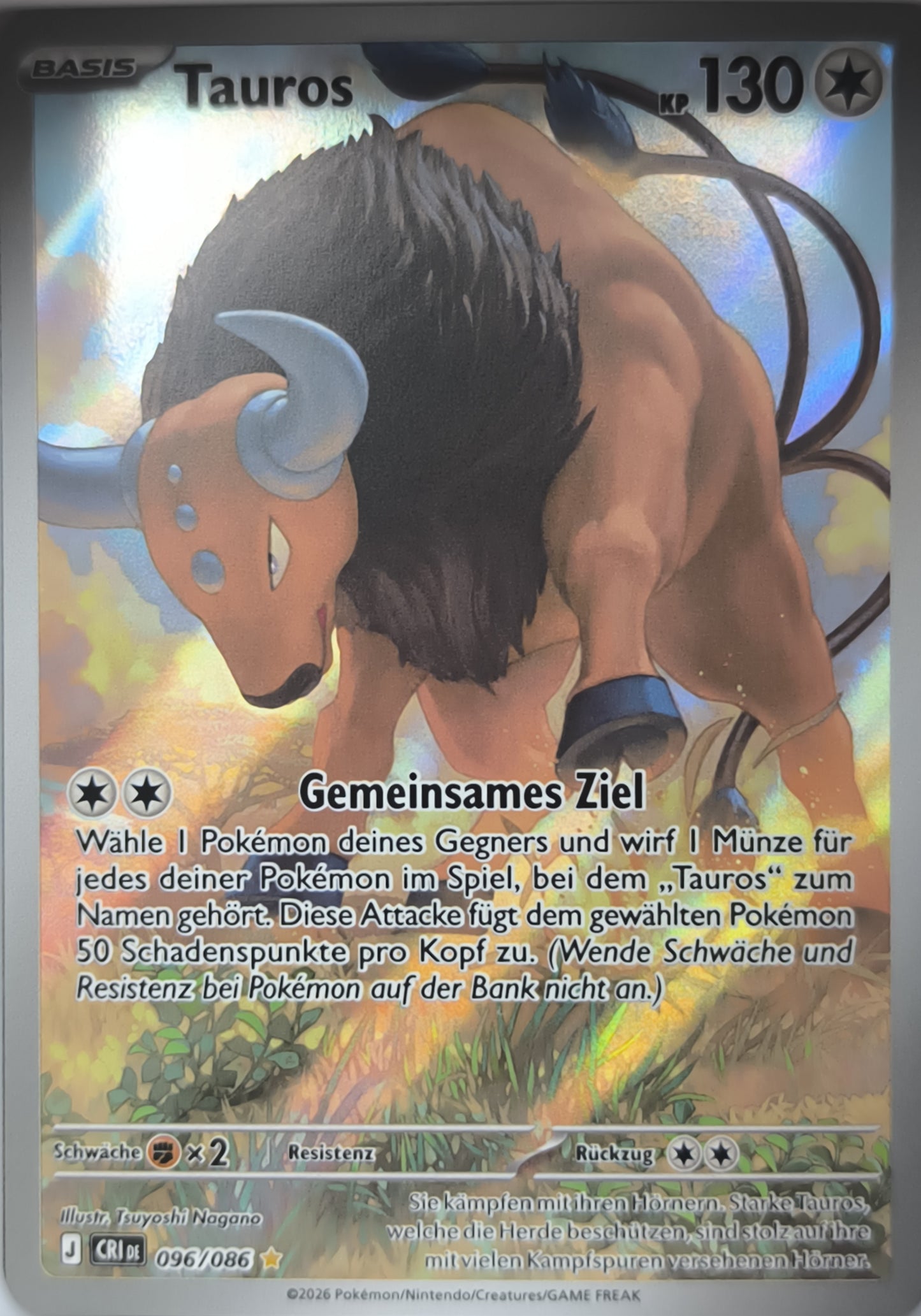 Tauros 096/086 Illustration Rare Pokemon TCG